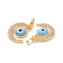 Brass Micro Pave Cubic Zirconia Pendants&nbsp;ZIRC-F136-06G-03