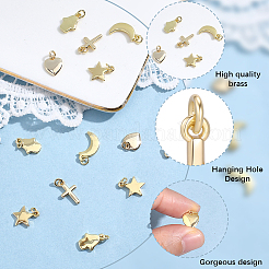 20Pcs 5 Styles Brass Pendants&nbsp;KK-BBC0025-51