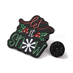 Christmas Theme Word Let it Snow Enamel Pins&nbsp;JEWB-M043-07D