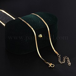 Ion Plating(IP) 304 Stainless Steel Flat Snake Chains Necklaces for Women Men&nbsp;NJEW-U019-02G