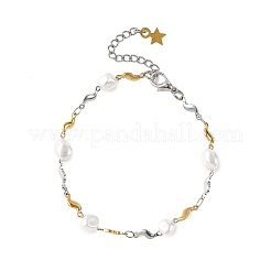 304 Stainless Steel Wavy Link Chain Bracelets for Women&nbsp;BJEW-JB14170