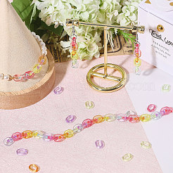 560Pcs 7 Colors Transparent Acrylic Linking Rings&nbsp;MACR-CA0001-42