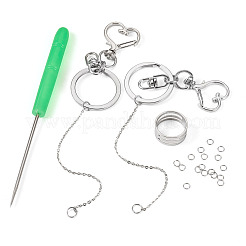 Alloy Heart Lipstick Keychains Making Kits&nbsp;DIY-TA0014-02