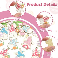 30Pcs 6 Styles Easter Alloy Enamel Pendants&nbsp;ENAM-YW0008-61