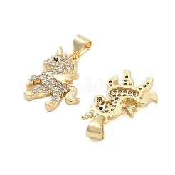 Brass Pave Cubic Zirconia Pendants&nbsp;KK-U009-02B-G