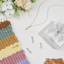 8Pcs 2 Colors Brass Micro Pave Cubic Zirconia Pendant Decorations&nbsp;HJEW-PH02527