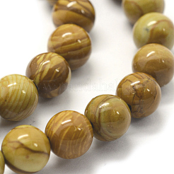Natural Wood Lace Stone Wooden Jasper Round Bead Strands&nbsp;G-J276-06-12mm