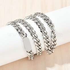 7MM 304 Stainless Steel Cuban Link Chain Necklaces for Women Men&nbsp;NJEW-Z093-03P