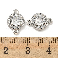 Brass Pave Clear Cubic Zirconia Connector Charms&nbsp;KK-P275-42P