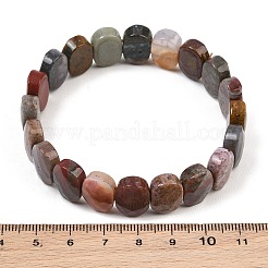 Natural Ocean Jasper Oval Beaded Stretch Bracelet&nbsp;G-E010-01-13