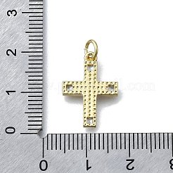 Brass Micro Pave Clear Cubic Zirconia Pendants&nbsp;KK-V010-10G-02