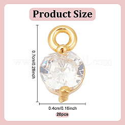 20Pcs Brass Clear Cubic Zirconia Charms&nbsp;KK-GO0001-97