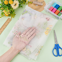 Flower Pattern Embroidered Polyester Tulle Lace Fabric&nbsp;DIY-WH0409-67
