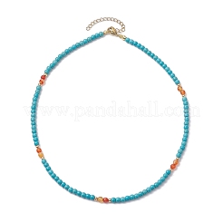 Synthetic Turquoise & Natural Carnelian Beaded Necklaces&nbsp;X1-NJEW-TA00161