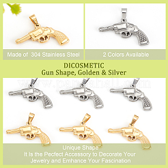 8Pcs 2 Colors 304 Stainless Steel Pendants&nbsp;STAS-DC0010-07