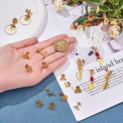 18Pcs 9 Style 304 Stainless Steel Stud Earring Findings&nbsp;STAS-SZ0002-88