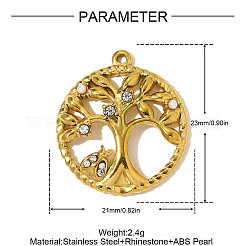 304 Stainless Steel Rhinestone Pendants&nbsp;STAS-OY009-92G