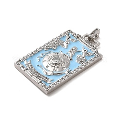 Brass Micro Pave Cubic Zirconia Pendants with Enamel&nbsp;KK-H458-01P-09