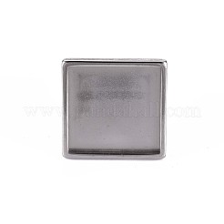 Tarnish Resistant 201 Stainless Steel Cuff Pad Ring Settings&nbsp;STAS-S080-041F-P