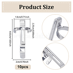 10Pcs 420 Stainless Steel Flashlight Clips&nbsp;AJEW-UN0002-68