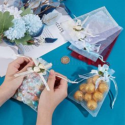 40Pcs 4 Colors 3D Flower Organza Drawstring Bags&nbsp;OP-BBC0001-06B