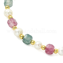 Adjustable Natural Tourmaline & Cultured Freshwater Pearl Beads Slider Bracelets for Women&nbsp;BJEW-JB13609-01