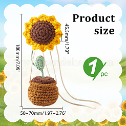 Crochet Sunflower Hanging Ornament&nbsp;AJEW-WH0475-35
