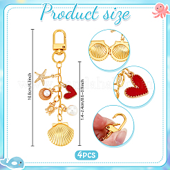 4Pcs Alloy Enamel Pendants&nbsp;KEYC-PH01587