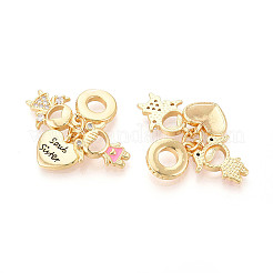 Brass Micro Pave Cubic Zirconia Pendants&nbsp;X1-KK-N271-16G