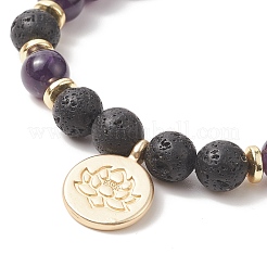 Natural & Synthetic Mixed Gemstone Beaded Stretch Bracelet&nbsp;BJEW-JB09312