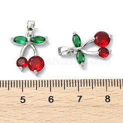 SHEGRACE Brass Cubic Zirconia Charms&nbsp;X-XGRQ3P816-625P