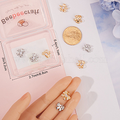 12Pcs 2 Colors Brass with Glass Rhinestone Charms&nbsp;KK-BBC0013-92