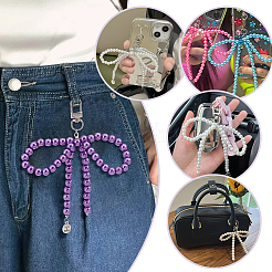 10Pcs 10 Colors Bowknot Acrylic Pendant Decoration&nbsp;HJEW-PH01952