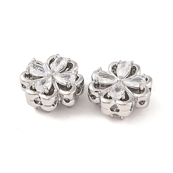 Brass Micro Pave Clear Cubic Zirconia Beads&nbsp;KK-S389-21P