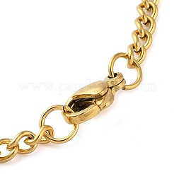 304 Stainlessa Steel Curb Chain Pendant Necklaces&nbsp;NJEW-H034-08G
