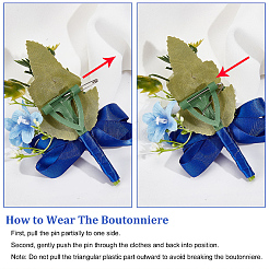 2Pcs Silk Cloth Flower Boutonniere Brooch&nbsp;JEWB-CP0001-42
