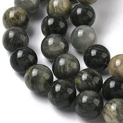 Natural Green Rabbit Fur Rutilated Quartz Beads Strands&nbsp;G-F818-A04-14mm