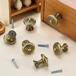 Flat Round Zinc Alloy Drawer Cabinet Door Handles&nbsp;AJEW-WH0696-884A