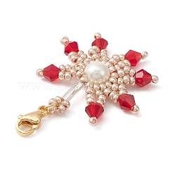 Glass Seed Beaded Pendants Decorations&nbsp;HJEW-MZ00026