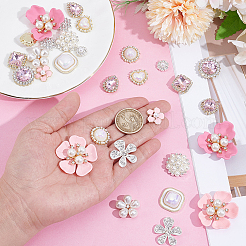 30Pcs 15 Styles Resin Rhinestone & Alloy Cabochons&nbsp;DIY-NB0014-60