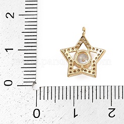 Brass Micro Pave Cubic Zirconia Pendants&nbsp;KK-S339-03G