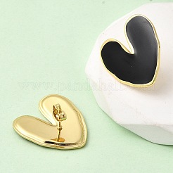 Heart 201 Stainless Steel Enamel Stud Earrings&nbsp;EJEW-Z151-12G-02