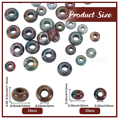 30Pcs 2 Sizes Natural Indian Agate European Beads&nbsp;G-SP0001-49