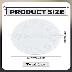 1Pc Flat Round with Constellation Pattern DIY Silicone Clock Display Molds&nbsp;DIY-LP0005-65