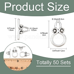 50Sets Ring Tibetan Style Alloy Toggle Clasps&nbsp;FIND-YW0009-76