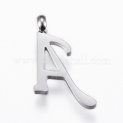 Tarnish Resistant 304 Stainless Steel Alphabet Pendants&nbsp;STAS-F129-P