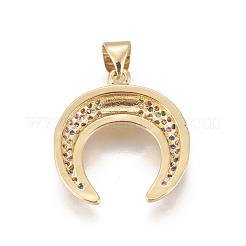 Brass Micro Pave Cubic Zirconia Pendants&nbsp;X-ZIRC-L078-056G-NR