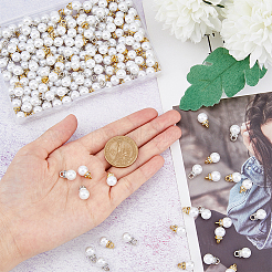 200Pcs 2 Colors Resin Imitation Pearl Charms&nbsp;RESI-HY0001-11