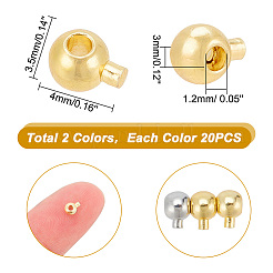 40Pcs 2 Colors Brass Crimp Beads&nbsp;KK-AR0003-14