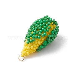 Glass Seed Beaded Corn Pendants&nbsp;PALLOY-GD00001
